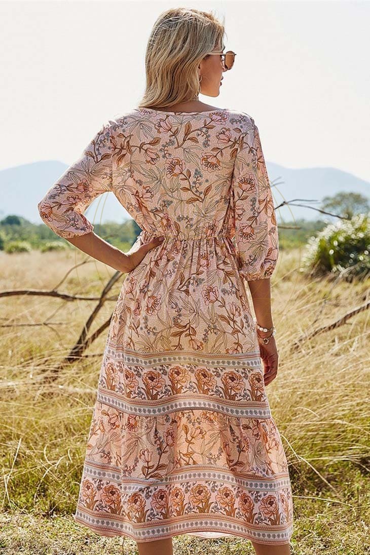 Robe Longue Bohème Vieux Rose – Effie – Image 7