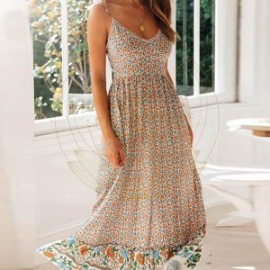 Robe Longue Bohème Coupe Empire – Suzanne