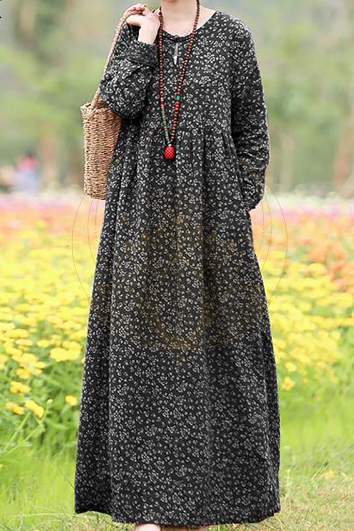 Robe Longue Manche Longue Bohème – Albane