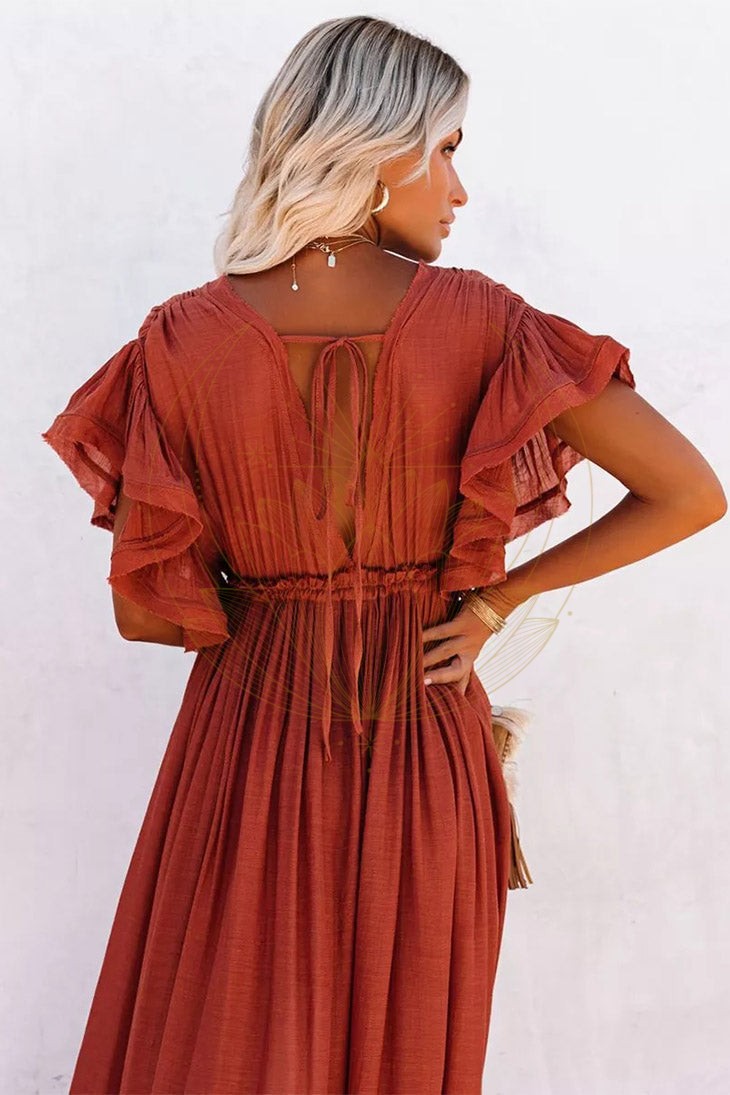 Robe Longue Terracotta Bohème – Dolorès – Image 8