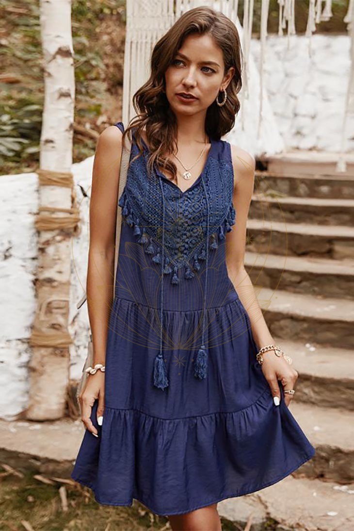 Robe Patineuse Bohème – Prune – Image 4