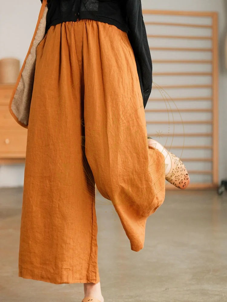 Pantalon Large en Lin Blanc – Image 5