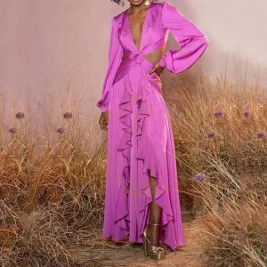 Robe Lanterne Satin Rose