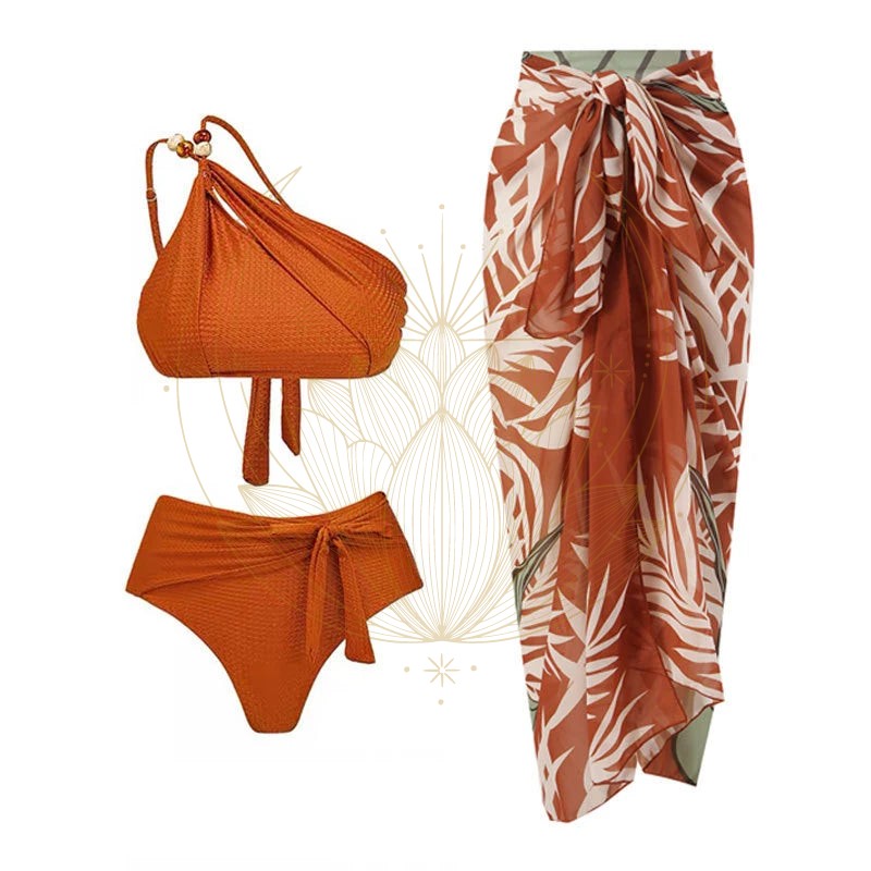 Ensemble Maillot de Bain et Jupe Terracotta – Image 4