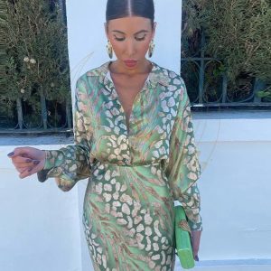 Ensemble Chemise Jupe Léopard