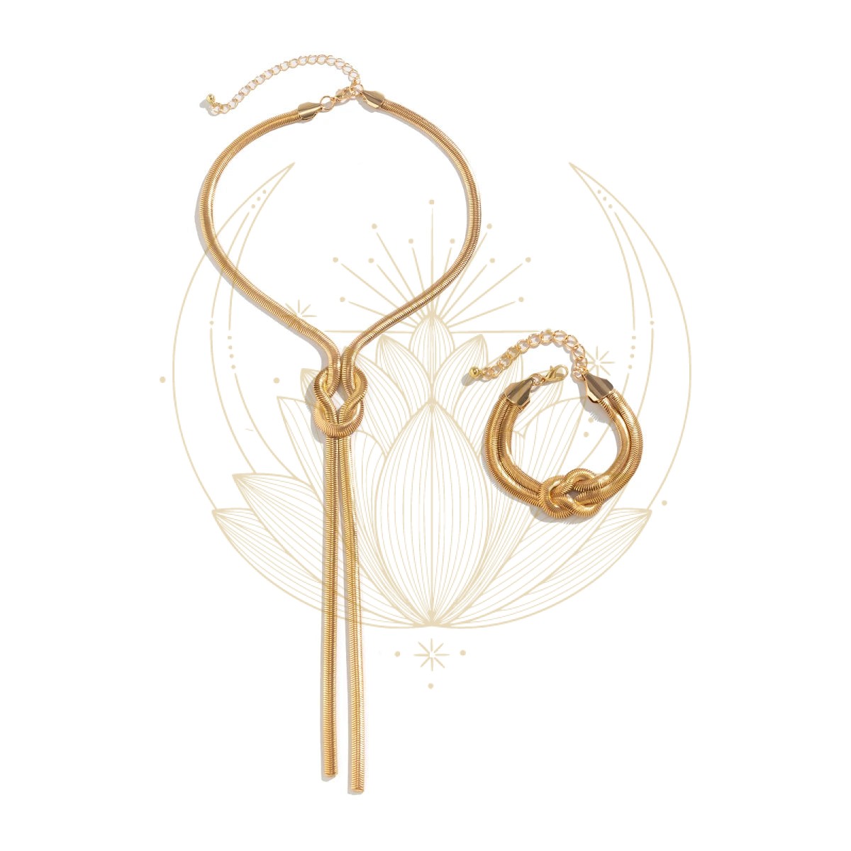 Ensemble Collier Bracelet Serpent Or – Image 4