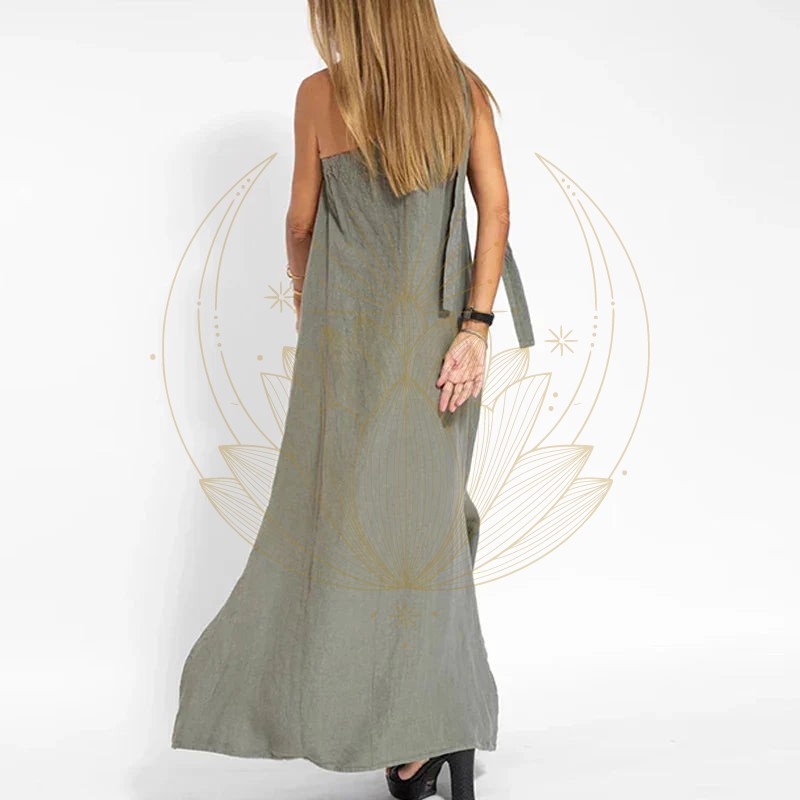 Robe kaki longue chic bohème coton – Image 8