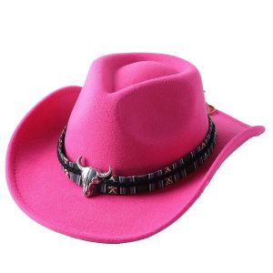 Chapeau de Cowboy Vachette Rose