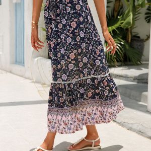 Jupe Longue Bohème Fleurie Foncée