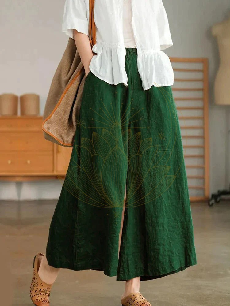 Pantalon Large en Lin Blanc – Image 4