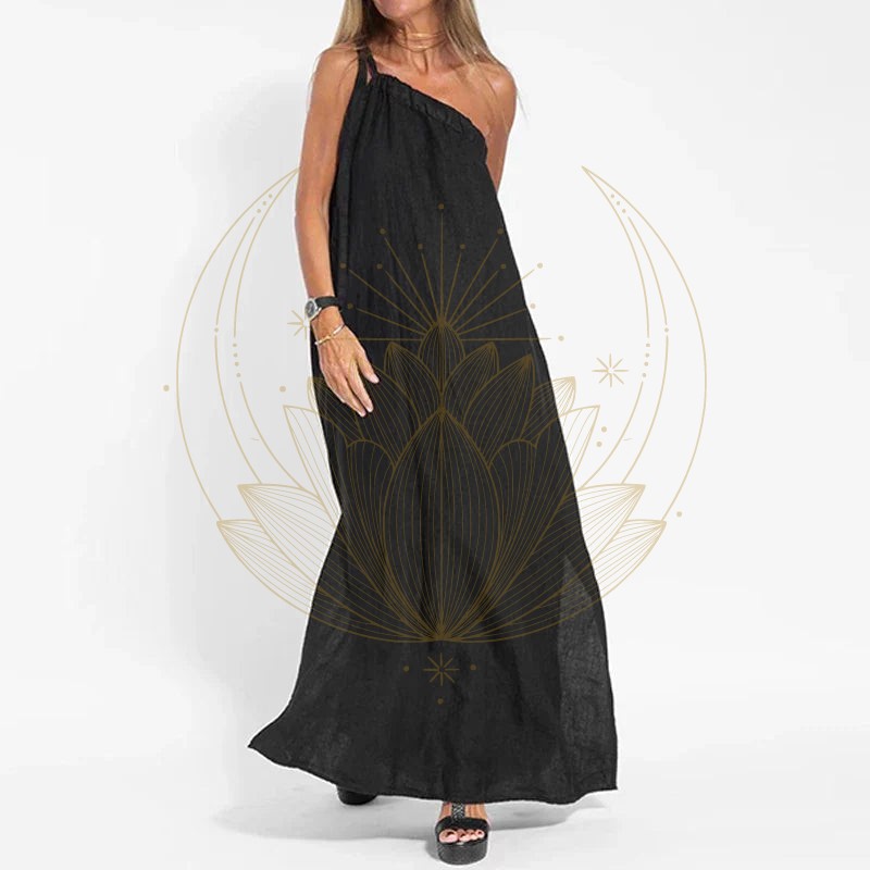 Robe kaki longue chic bohème coton – Image 3