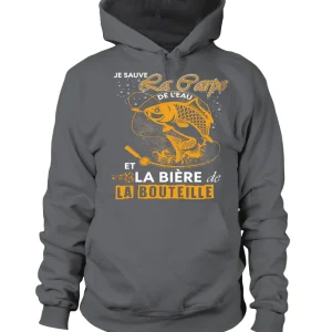 Pêche De La Carpe, Canne À Pêche, Cadeau Humour Pêcheur, Je Sauve La Carpe De L'eau, Passion Pêche, Bière - VEPECA017