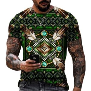 T-shirt Indien Navajo Vert