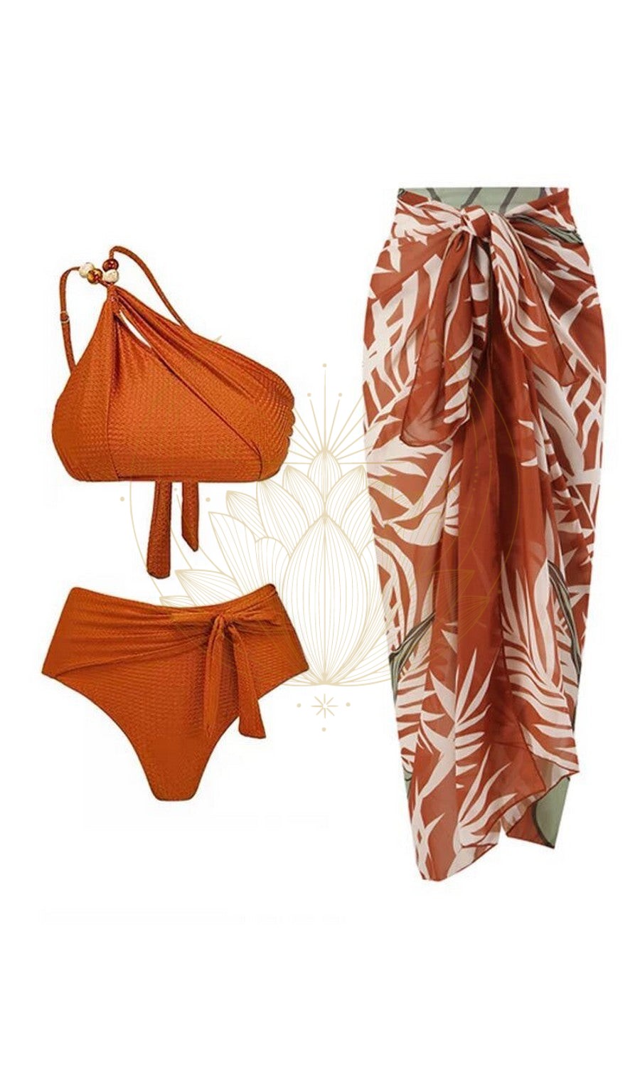 Ensemble Maillot de Bain et Jupe Terracotta