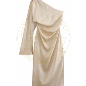 Robe drapée asymétrique satin