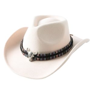 Chapeau de Cowboy Vachette Blanche