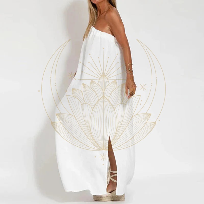 Robe kaki longue chic bohème coton – Image 7