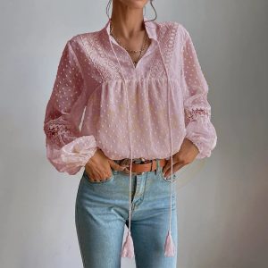 Blouse Broderie Rose Boho