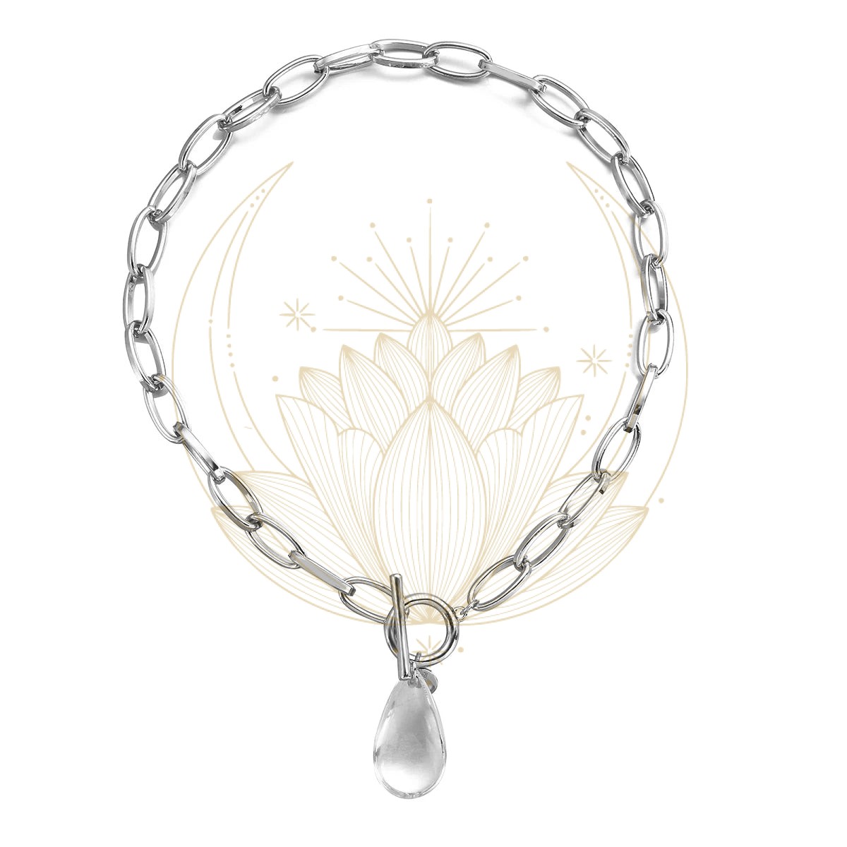 Collier Pendentif Cristal Transparent – Image 2