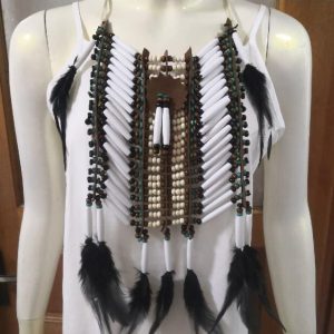 Collier Indien Perle Blanche du Chef