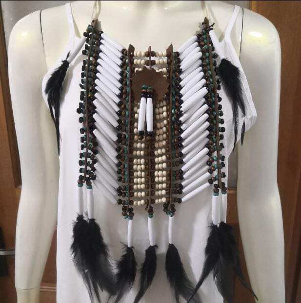 Collier Indien Perle Blanche du Chef