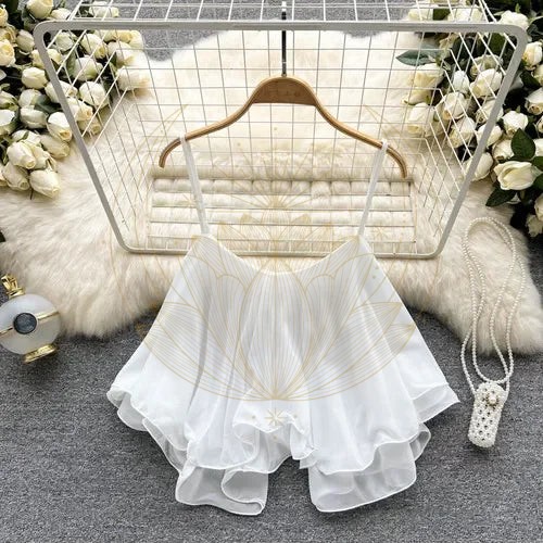 Débardeur femme à volants bohème