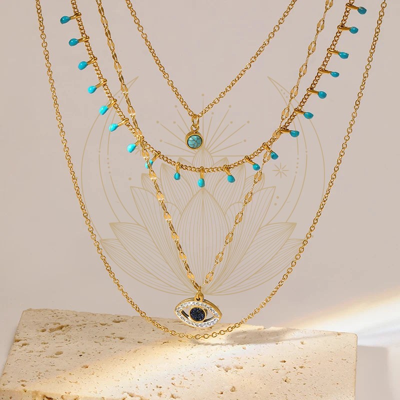 Collier Bohème Turquoise Œil – Image 5