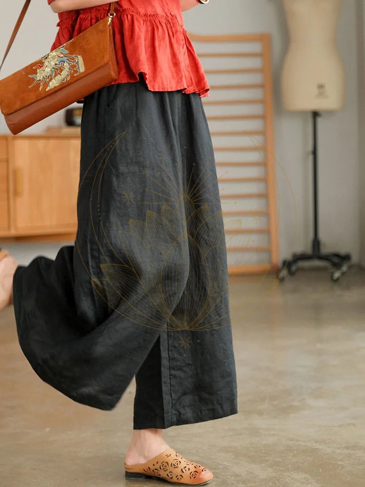 Pantalon Large en Lin Blanc – Image 3