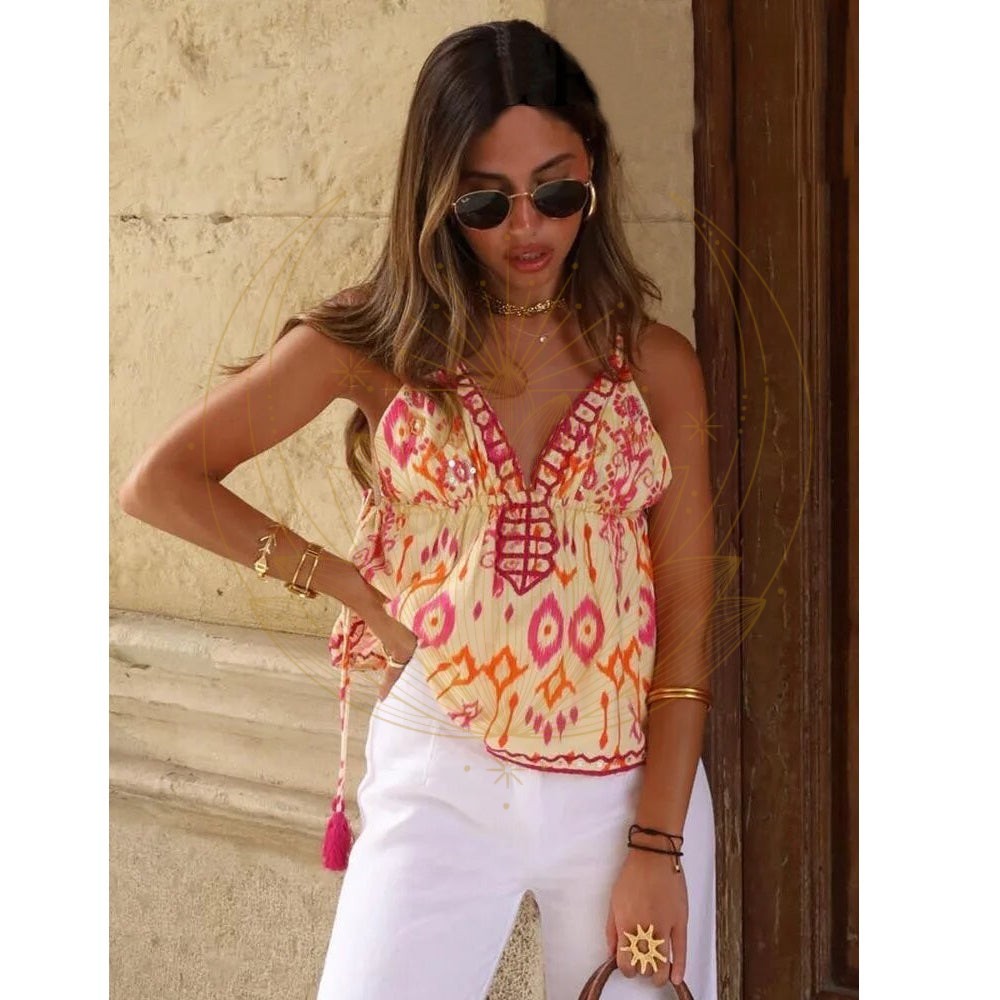Top motif aztèque Bohème – Image 3