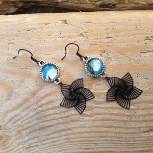 Boucles d&rsquo;oreilles estampe spirale – wax africain