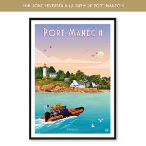 Affiche Port-Manec&rsquo;h – Les sauveteurs en mer