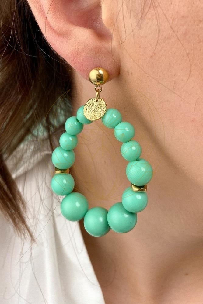 Boucles d’oreilles Créole Perles – Image 2