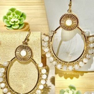 Boucles d’Oreilles Pampilles Blanches