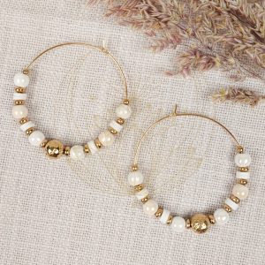 Boucles d&rsquo;oreilles Perles Blanches