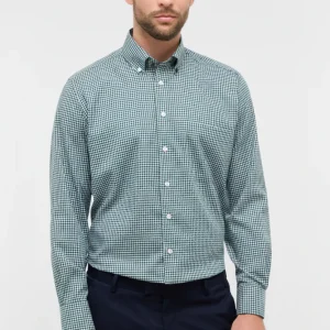 Chemise Homme Tommy Hilfiger – Carreaux Vert & Bleu – Coton Premium – Style Urbain Élégant