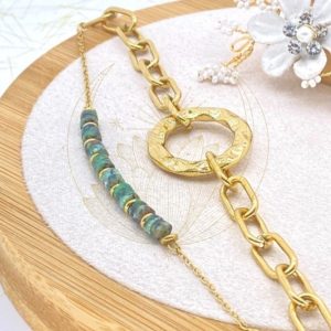 Bracelet Bohème Pierres & Acier