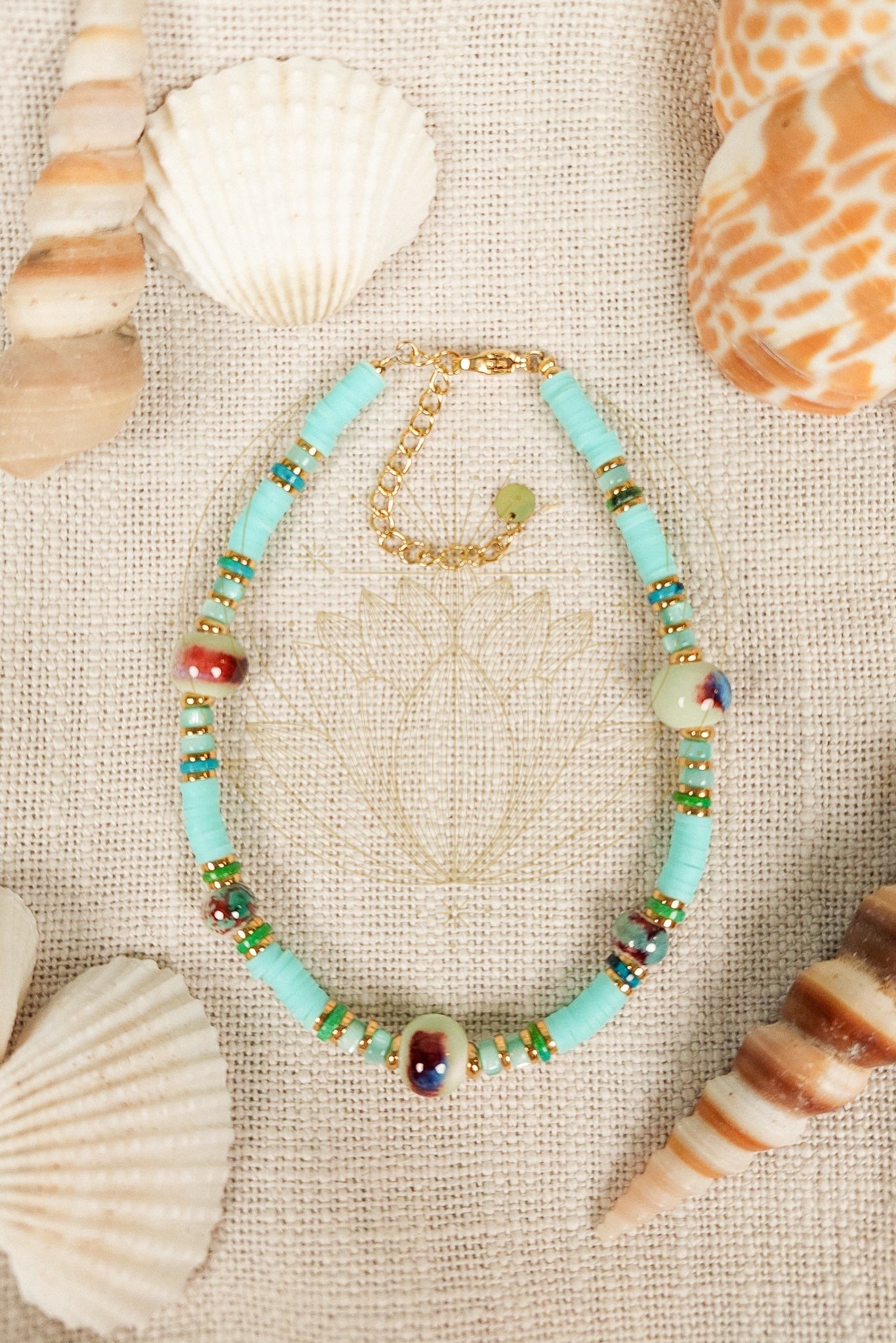 Bracelet Cheville Bohème Turquoise