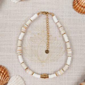 Bracelet Cheville Perles Blanches