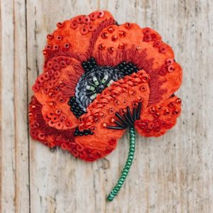 Trovelore bijou broche Fleur « Red Poppy »