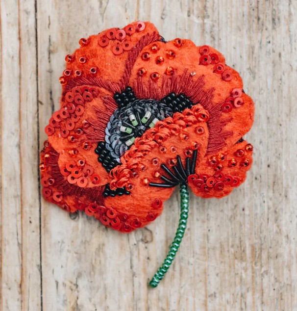 Trovelore bijou broche Fleur « Red Poppy »