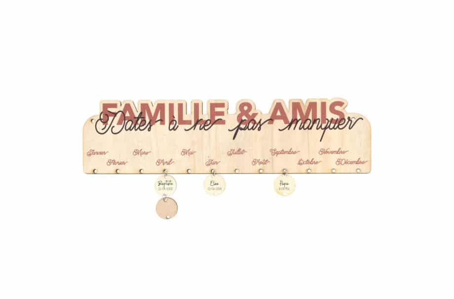 CALENDRIER ANNIVERSAIRE EN BOIS