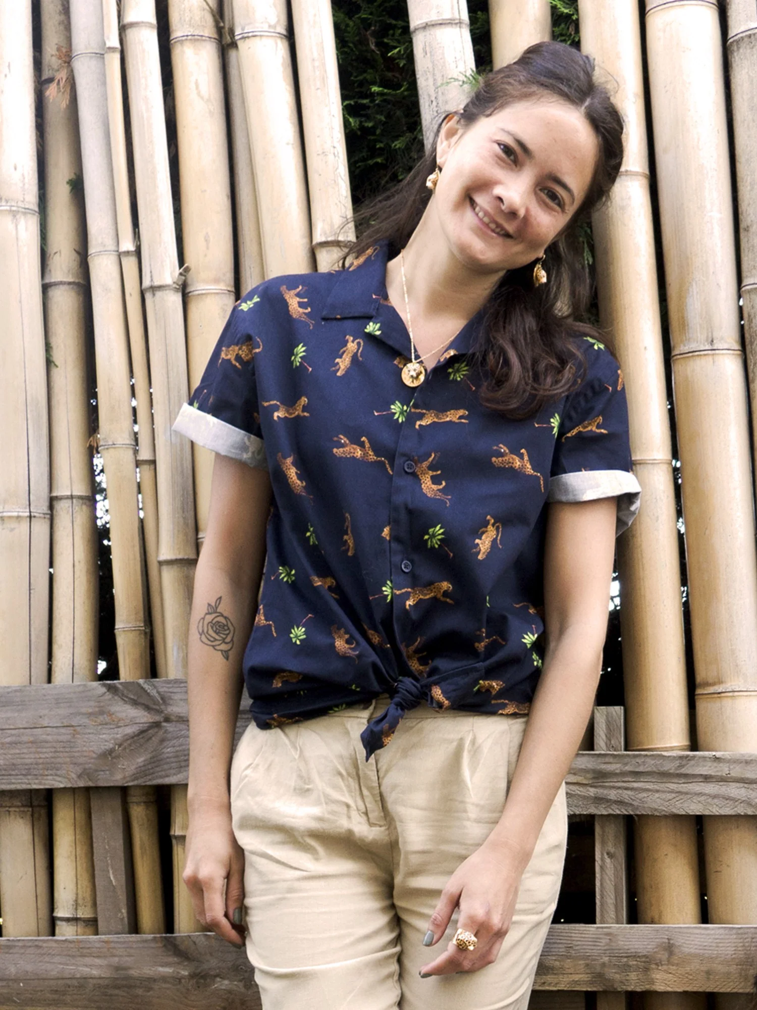 Chemise bleue unisexe - Féline & Léo