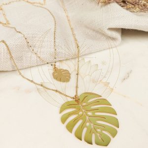 Collier Bohème Feuille Dorée