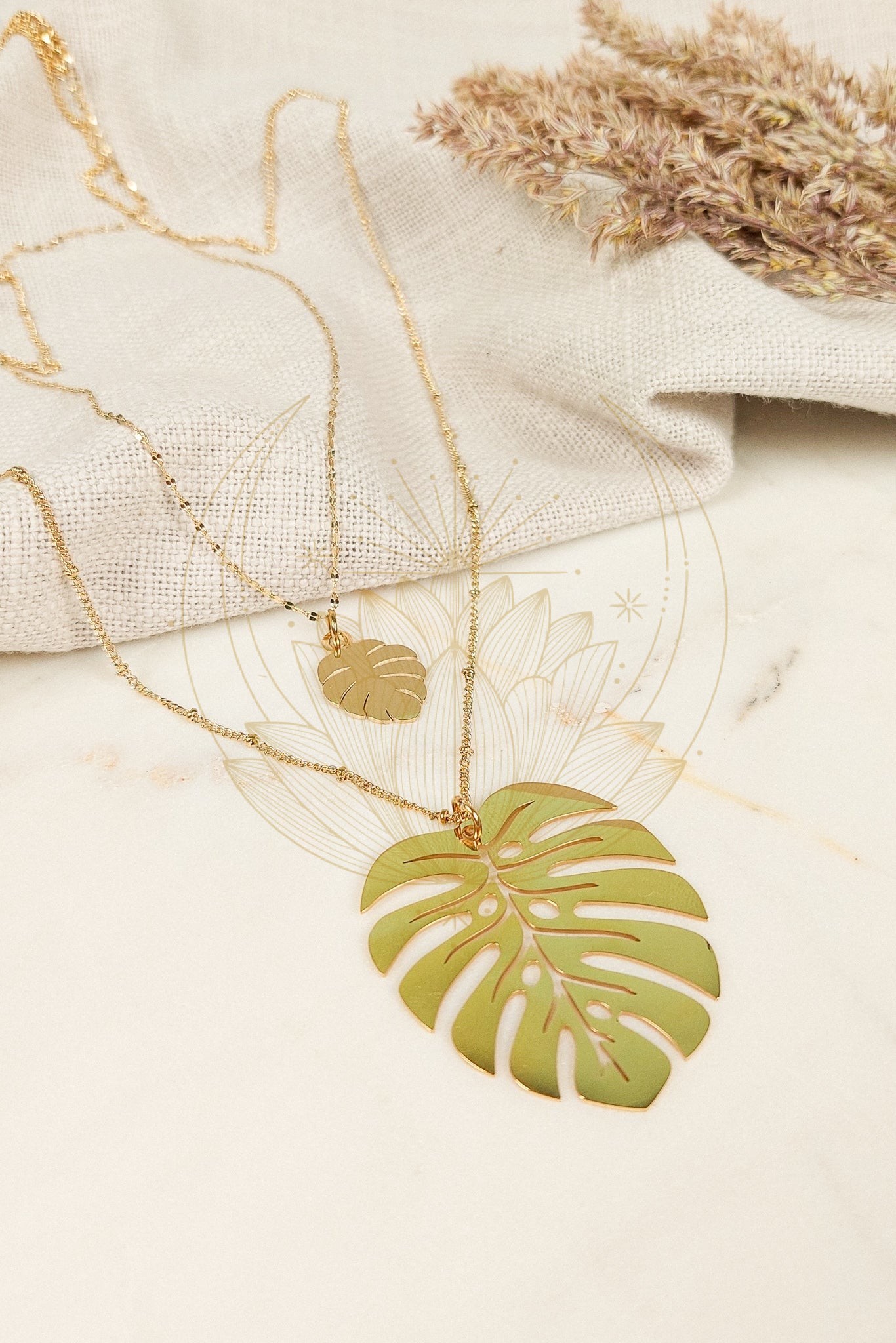 Collier Bohème Feuille Dorée