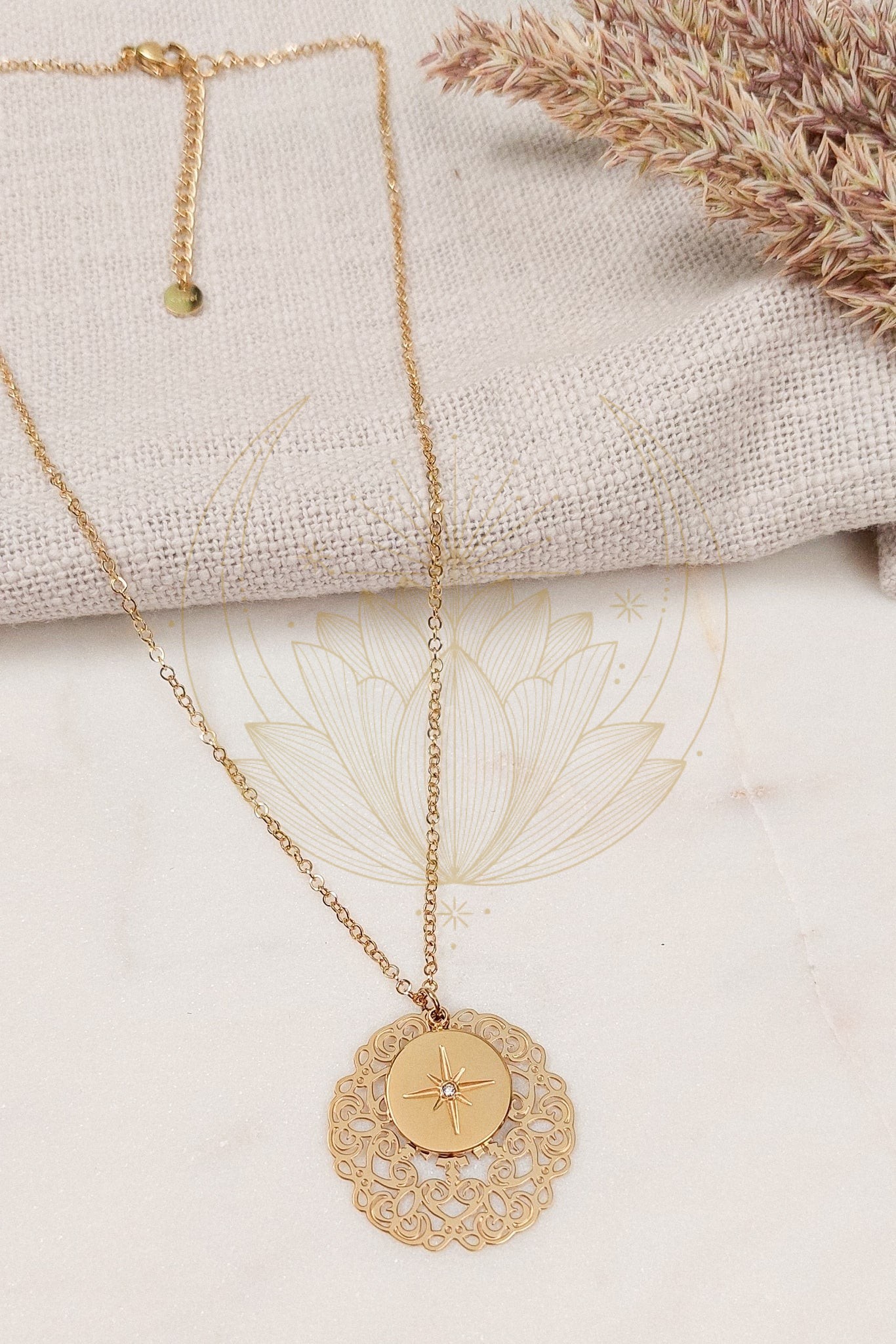 Collier Bohème Pendentif Rosace