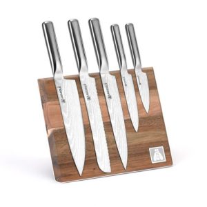 Laguiole bloc magnétique de 5 couteaux argent « Reflet »