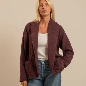 Veste Cuba Femme Bordeaux en Gaz de Coton Isotherme – Marque Aokyanos, Élégante et Légère | Urban Chic Boutiques