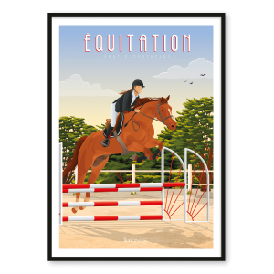 Affiche Equitation – saut d&rsquo;obstacles