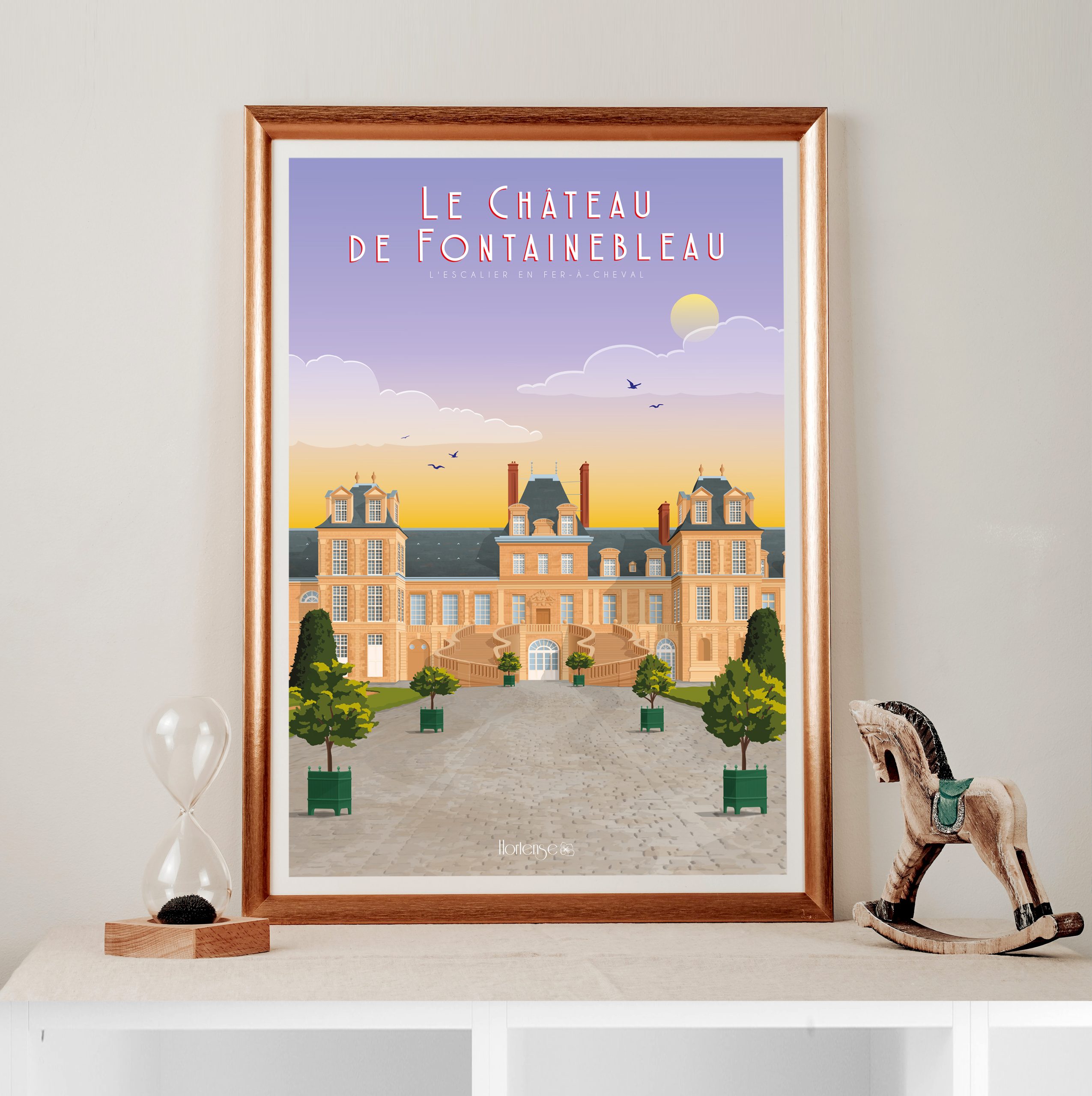 Affiche Le château de Fontainebleau vu de l’escalier – Image 2