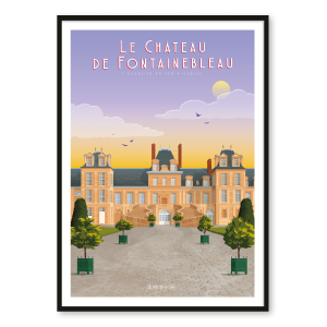 Affiche Le château de Fontainebleau vu de l’escalier